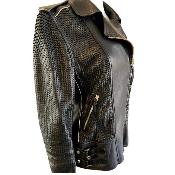 Roberto Cavalli Black Moto Leather Jacket - Picture 2 of 8